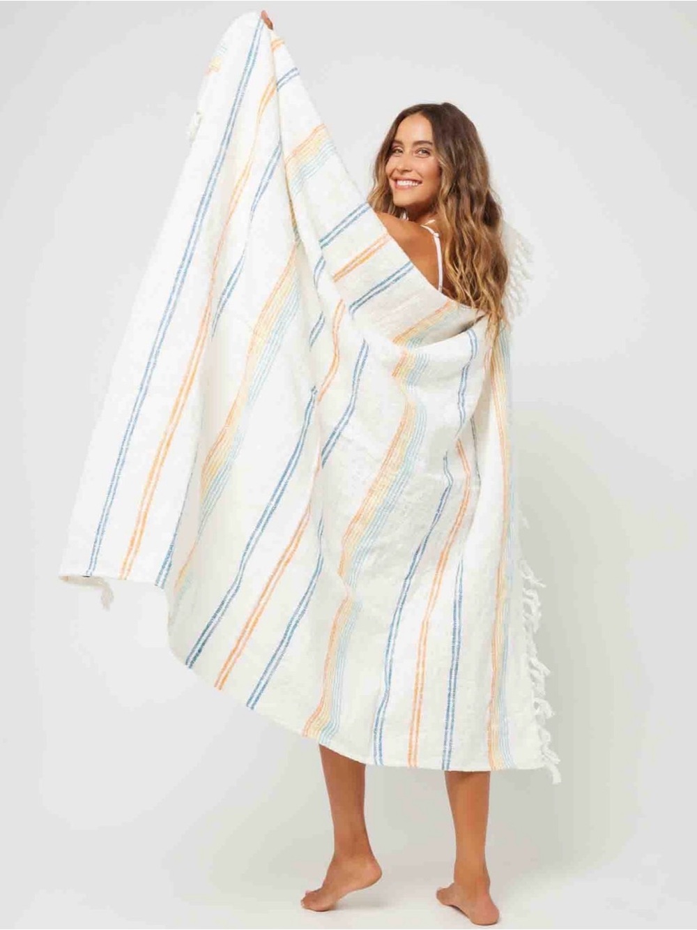 🔘l*space “kimana” beach blanket in “juniper stripe”